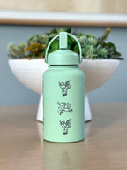Leafeon Water Bottle Engraved Coffee Tumbler Razor Leaf & Flower Crown Costume Waterbottle, Eeveelution Anime Fan Birthday Thermos Gift