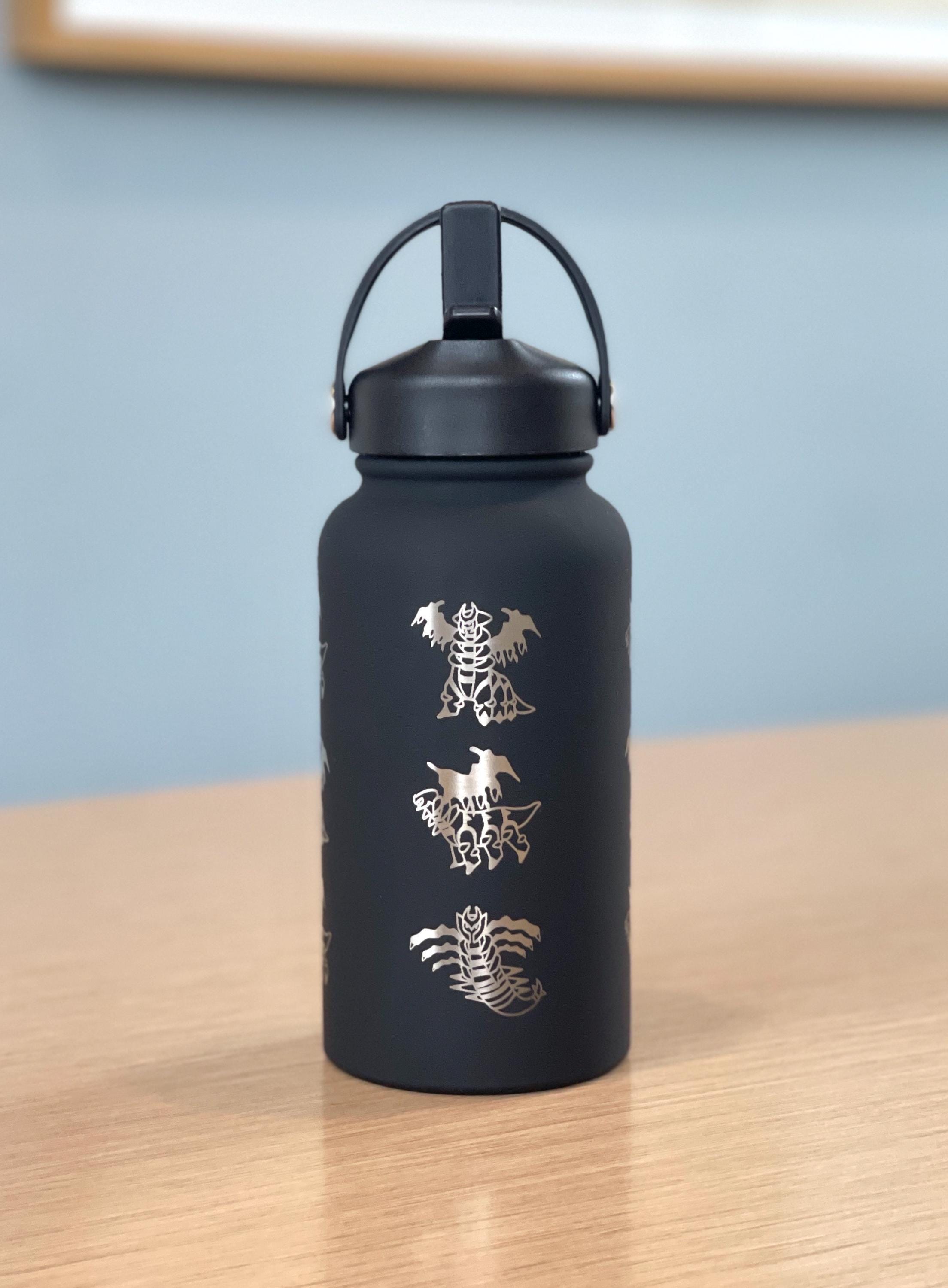 Giratina Water Bottle Engraved Coffee Tumbler with Origin and Altered Forme, Ghost Legendary Travel Mug Cup Flask, Gamer Birthday Gift