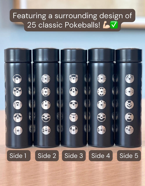 25 Classic Pokeballs Coffee Tumbler Waterbottle with Tea Infuser, Great Ultra Master Ball Thermos Water Bottle, Anime Travel Mug Gamer Gift