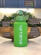 Korok Water Bottle Engraved Legend of Zelda Coffee Tumbler with Grandpa Hestu, Tears of the Kingdom Waterbottle, Kokiri Forest Gamer Gift