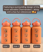 Kanto Starter Waterbottle Set, Bulbasaur Charmander Squirtle Engraved Water Bottle Coffee Tea Tumbler Travel Mug, Anime Fan Birthday Gift