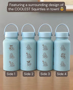 Kanto Starter Waterbottle Set, Bulbasaur Charmander Squirtle Engraved Water Bottle Coffee Tea Tumbler Travel Mug, Anime Fan Birthday Gift