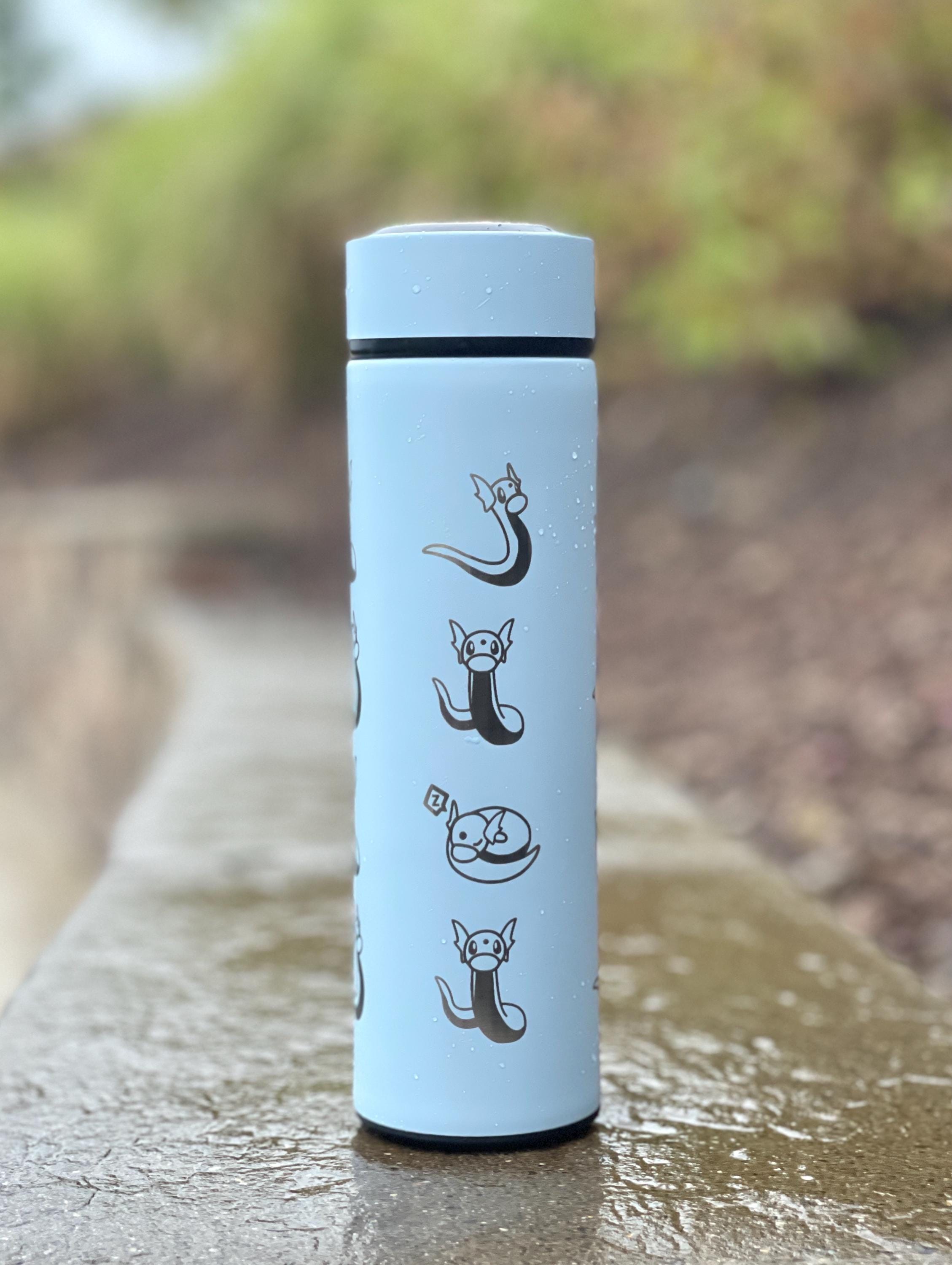 Dratini Coffee Tumbler Tea Infuser Waterbottle, Dragon Pokemon Dragonite Travel Mug Cup Drinkware, Anime Fan Birthday Anniversary Gift