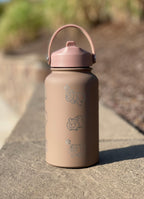 Bidoof Water Bottle Engraved Straw Waterbottle Coffee Tumbler, HM Slave Rock Smash Cut, Funny Meme Anime Fan Travel Mug Cup Drink Gift