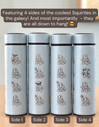 Squirtle Squad Coffee Tumbler with Tea Infuser, Glasses Sunglasses Saxophone Squirtle, Engraved Waterbottle Water Starter Travel Mug Gift