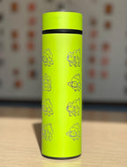 Bulbasaur Coffee Tumbler with Tea Infuser, Kanto Grass Starter Travel Cup Mug, Anime Gamer Fan Birthday Water Bottle Gift