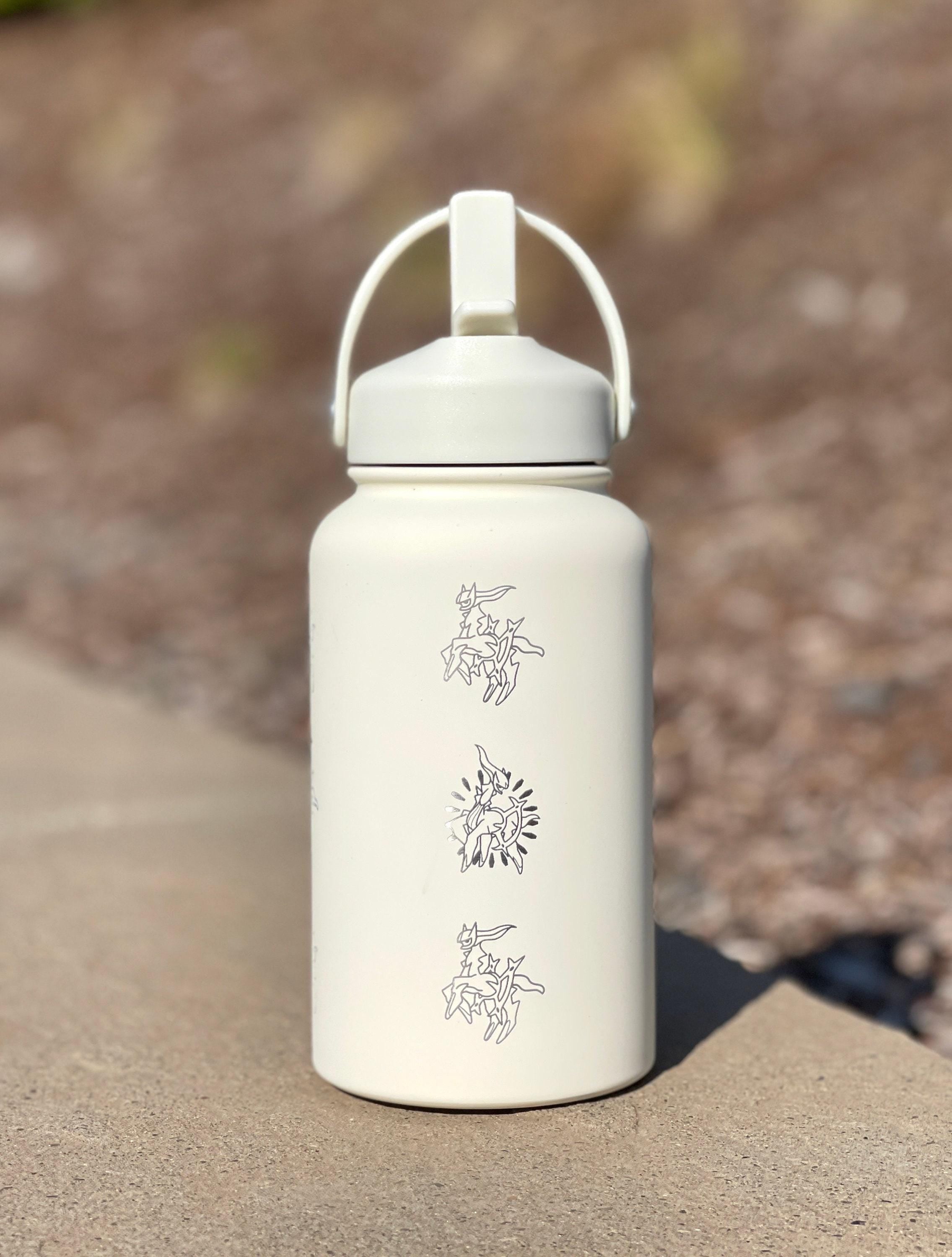 Arceus Water Bottle Engraved Waterbottle Legends Sinnoh Mythical Coffee Tumbler, Anime Gamer Birthday Gift