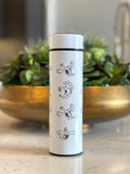 Lugia Coffee Tumbler Engraved Waterbottle with Tea Infuser, Aeroblast Move, Johto Legendary Pokemon Gale of Darkness Travel Mug Cup Gift