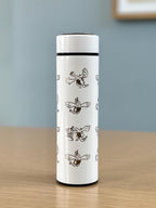 Lugia Coffee Tumbler Engraved Waterbottle with Tea Infuser, Aeroblast Move, Johto Legendary Pokemon Gale of Darkness Travel Mug Cup Gift