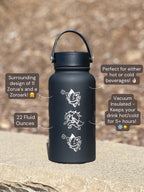 Zorua Zoroark Water Bottle Engraved Coffee Tumbler with Sleeping Zorua, Waterbottle Travel Mug Thermos, Anime Fan Anniversary Birthday Gift