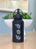 Zorua Zoroark Water Bottle Engraved Coffee Tumbler with Sleeping Zorua, Waterbottle Travel Mug Thermos, Anime Fan Anniversary Birthday Gift