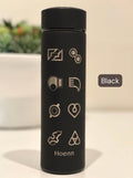 Kanto Johto Hoenn Gym Badges Tumbler Water Bottle with Tea Infuser Coffee Travel Cup Mug, Gamer Anime Waterbottle Birthday Gifts