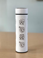 Togepi Engraved Coffee Tumbler with Tea Infuser, Crying & Angry Togepi with Banana, Funny Cute Anime Waterbottle Travel Mug Gift