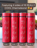 Charmeleon Coffee Tumbler Waterbottle Tea Infuser with Sleeping Charmeon Travel Mug Thermos, Charmander Evolution Anime Fan Birthday Gift