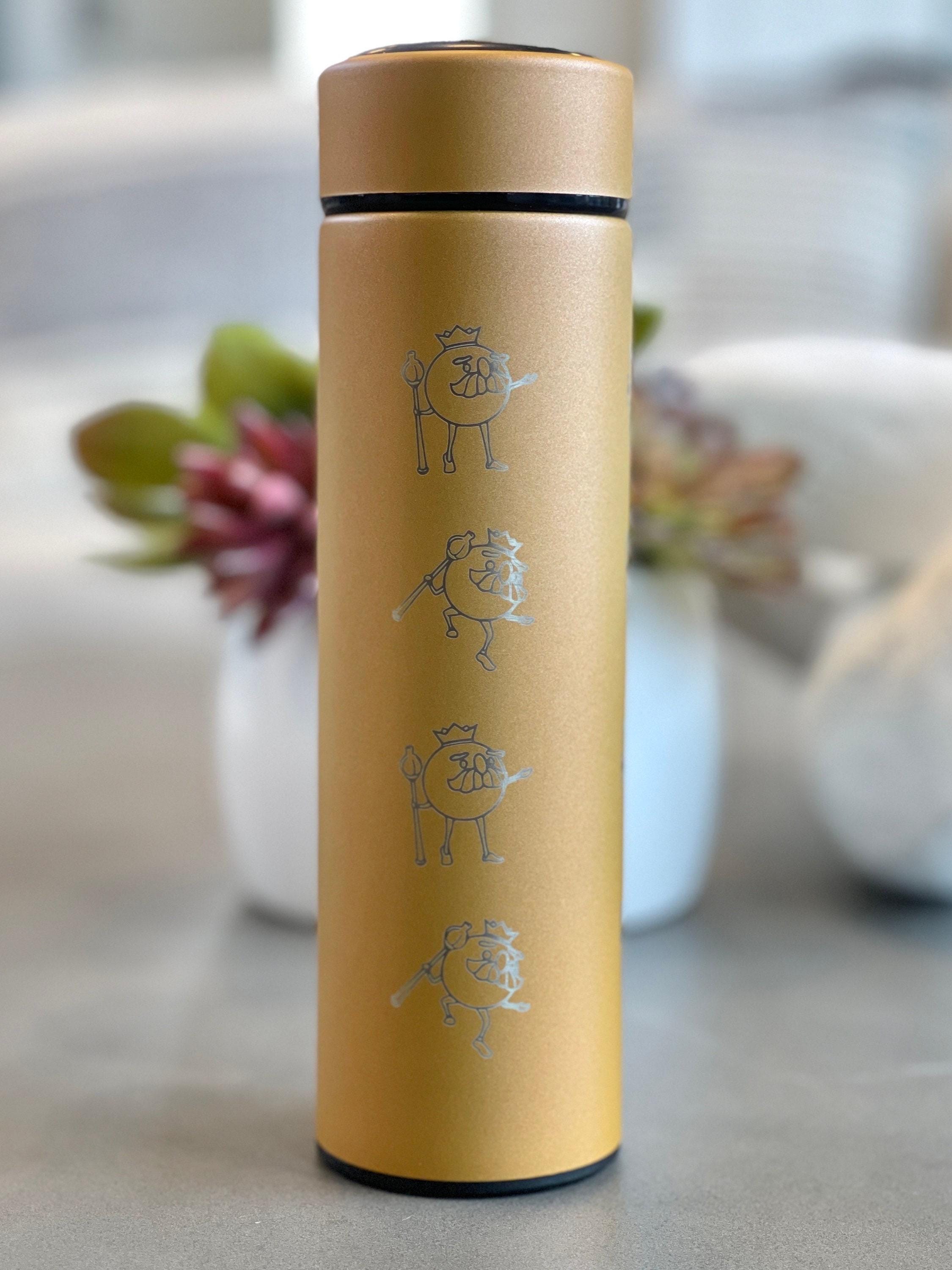 Overcooked Tumbler “Onion King and Kevin the Dog” with Tea Infuser, Cooking Game Coffee Travel Mug, Cute Gamer Water Bottle Birthday Gift
