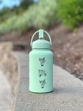 Leafeon Water Bottle Engraved Coffee Tumbler Razor Leaf & Flower Crown Costume Waterbottle, Eeveelution Anime Fan Birthday Thermos Gift