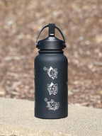 Zorua Zoroark Water Bottle Engraved Coffee Tumbler with Sleeping Zorua, Waterbottle Travel Mug Thermos, Anime Fan Anniversary Birthday Gift