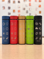 Kanto Johto Hoenn Gym Badges Tumbler Water Bottle with Tea Infuser Coffee Travel Cup Mug, Gamer Anime Waterbottle Birthday Gifts