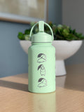 Chikorita Water Bottle Engraved Coffee Tumbler with Sleeping Chikorita, Grass Johto Starter Waterbottle Travel Mug Anime Fan Birthday Gift