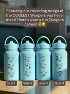 Wooper Quagsire Water Bottle Engraved Coffee Tumbler, Beanie Skatebording Wooper Waterbottle Travel Mug Thermos, Anime Fan Birthday Gift
