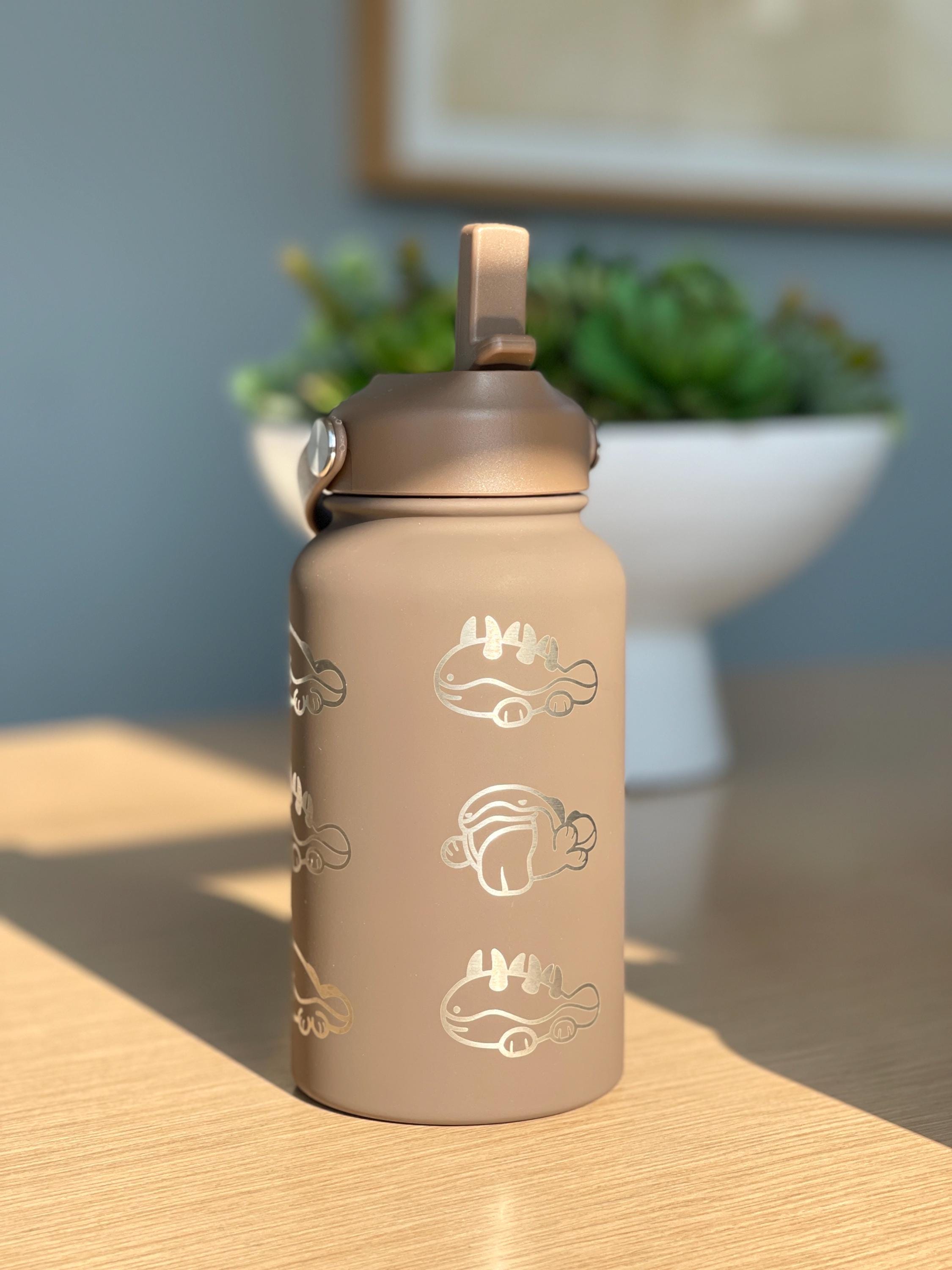 Clodsire Paldean Wooper Water Bottle Engraved Coffee Tumbler with Sleeping Clodsire, Waterbottle Travel Mug Anime Fan Birthday Gift