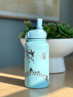 Gyarados & Shiny Red Gyarados Water Bottle Engraved Coffee Tumbler with Magikarp, Surrounding Design Waterbottle Anime Fan Birthday Gift