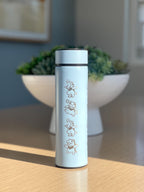 Totodile Coffee Tumbler, Engraved Water Bottle with Tea Infuser, Mystery Dungeon Scarf, Johto Legends ZA Starter Flask Anniversary Gift