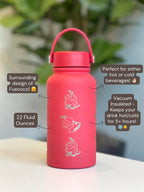 Fuecoco Water Bottle Engraved Coffee Tumbler, Sleeping & Friendly Chef Fuecoco, Paldea Fire Starter Waterbottle, Anime Fan Birthday Gift