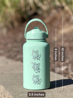 Sprigatito Water Bottle Engraved Coffee Tumbler with Sleeping Sprigatito, Paldea Grass Starter Waterbottle Thermos Anime Fan Birthday Gift
