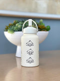 Jirachi Water Bottle Engraved Coffee Tumbler with Sleeping & Apple Jirachi, Hoenn Mythical Waterbottle Travel Mug Anime Fan Birthday Gift