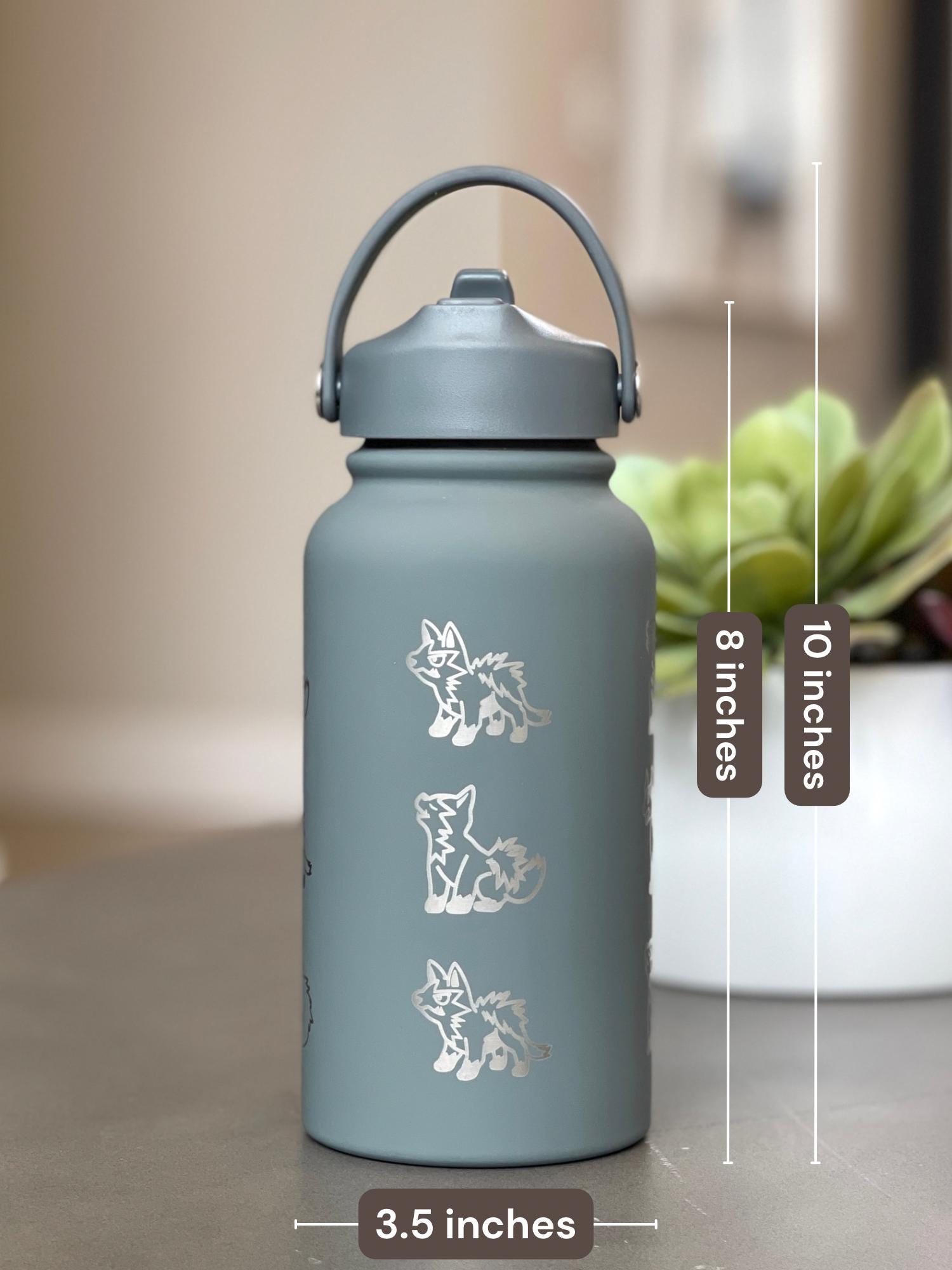 Poochyena Mightyena Water Bottle Engraved Coffee Tumbler, Cute Sleeping Poochyena Dog Waterbottle Travel Mug, Anime Hoenn Fan Birthday Gift