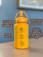Dragonite Water Bottle with Mega Dragonite, Engraved Coffee Tumbler, Glasses & Unite Gardening Style Costume Waterbottle, Anime Fan Gift