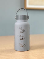 Poochyena Mightyena Water Bottle Engraved Coffee Tumbler, Cute Sleeping Poochyena Dog Waterbottle Travel Mug, Anime Hoenn Fan Birthday Gift