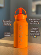 Torchic Water Bottle Engraved Coffee Tumbler with Mystery Dungeon Scarf & Angry Torchic, Waterbottle Travel Mug Anime Fan Birthday Gift