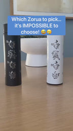 Zorua Zoroark Hisuian Zorua Coffee Tumbler Set with Tea Infuser, Engraved Waterbottle Travel Mug Thermos, Cute Anime Fan Birthday Gift