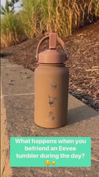 Espeon Straw Water Bottle Engraved Coffee Tumbler with Unite Tuxedo Style & Top Hat Waterbottle, Psychic Eeveelution Anime Fan Birthday Gift
