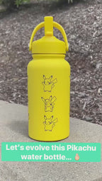 Raichu Water Bottle Tumbler with Alolan Raichu, Engraved Coffee Travel Mug Straw Waterbottle, Cute Anime Fan Pikachu Birthday Gift