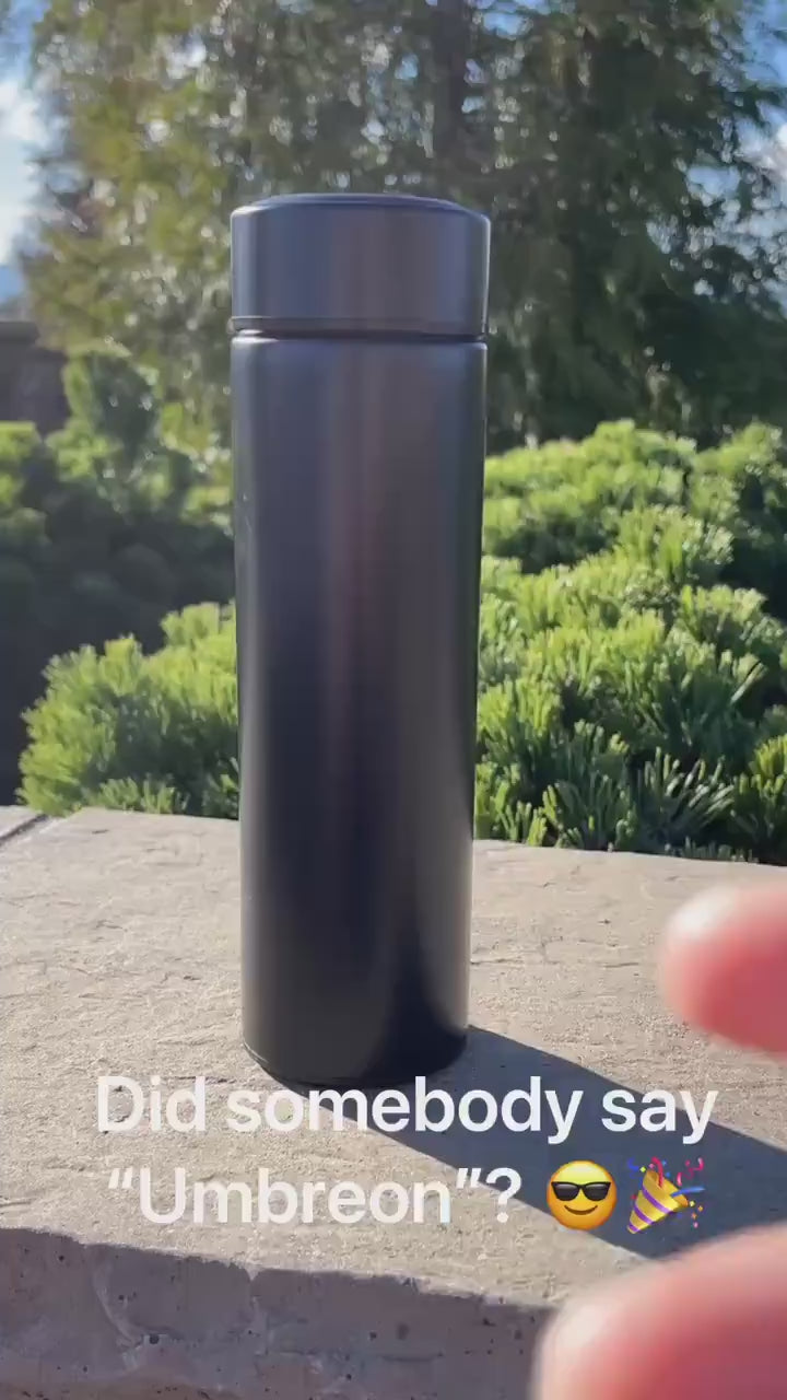 Umbreon coffee tumbler with tea infuser, umbreon espeon travel mug set, cute eevee evolution eeveelutions waterbottle thermos gift