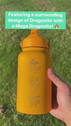 Dragonite Water Bottle with Mega Dragonite, Engraved Coffee Tumbler, Glasses & Unite Gardening Style Costume Waterbottle, Anime Fan Gift