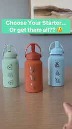 Kanto Starter Waterbottle Set, Bulbasaur Charmander Squirtle Engraved Water Bottle Coffee Tea Tumbler Travel Mug, Anime Fan Birthday Gift