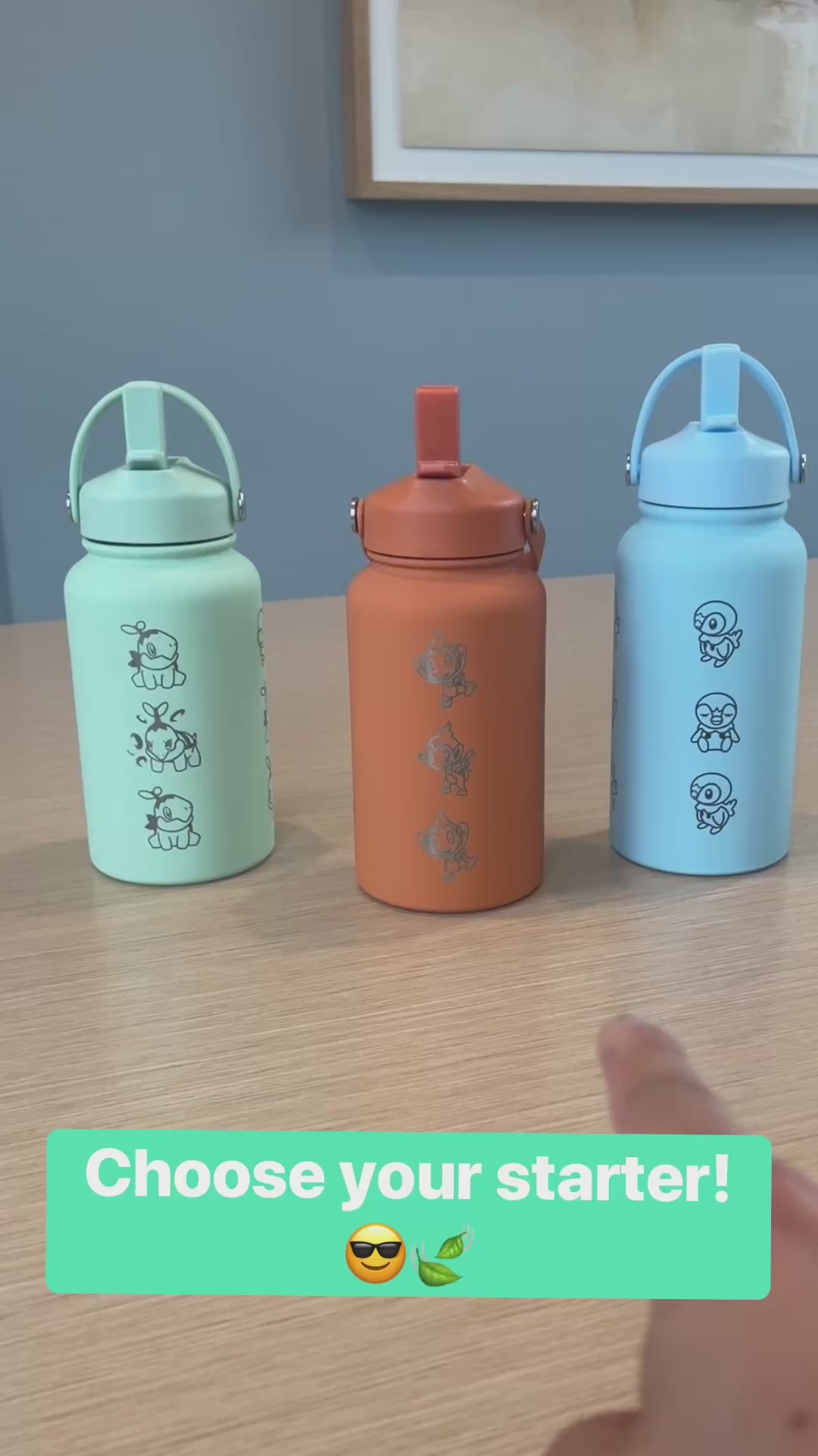 Turtwig Water Bottle Engraved Coffee Tumbler with Sleeping & Angry Turtwig Maid, Waterbottle, Grass Starter Thermos Anime Fan Birthday Gift