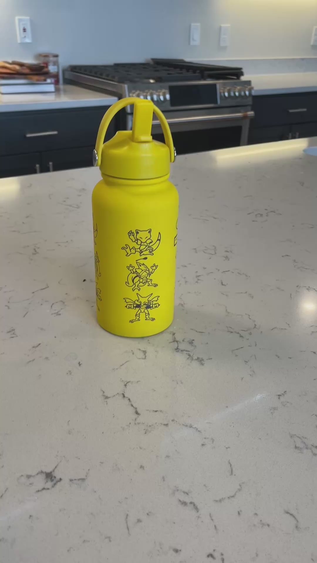 Abra Kadabra Alakazam Water Bottle Engraved Waterbottle with Mega Alakazam, Abra Evolution Trio Coffee Tumbler Travel Mug, Gamer Anniversary Gift