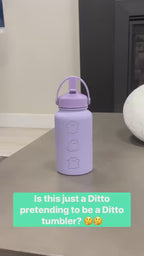Ditto Water Bottle Engraved Coffee Straw Tumbler Waterbottle with Fake Ditto Squirtle & Eevee, Funny Meme Flask Birthday Anniversary Gift