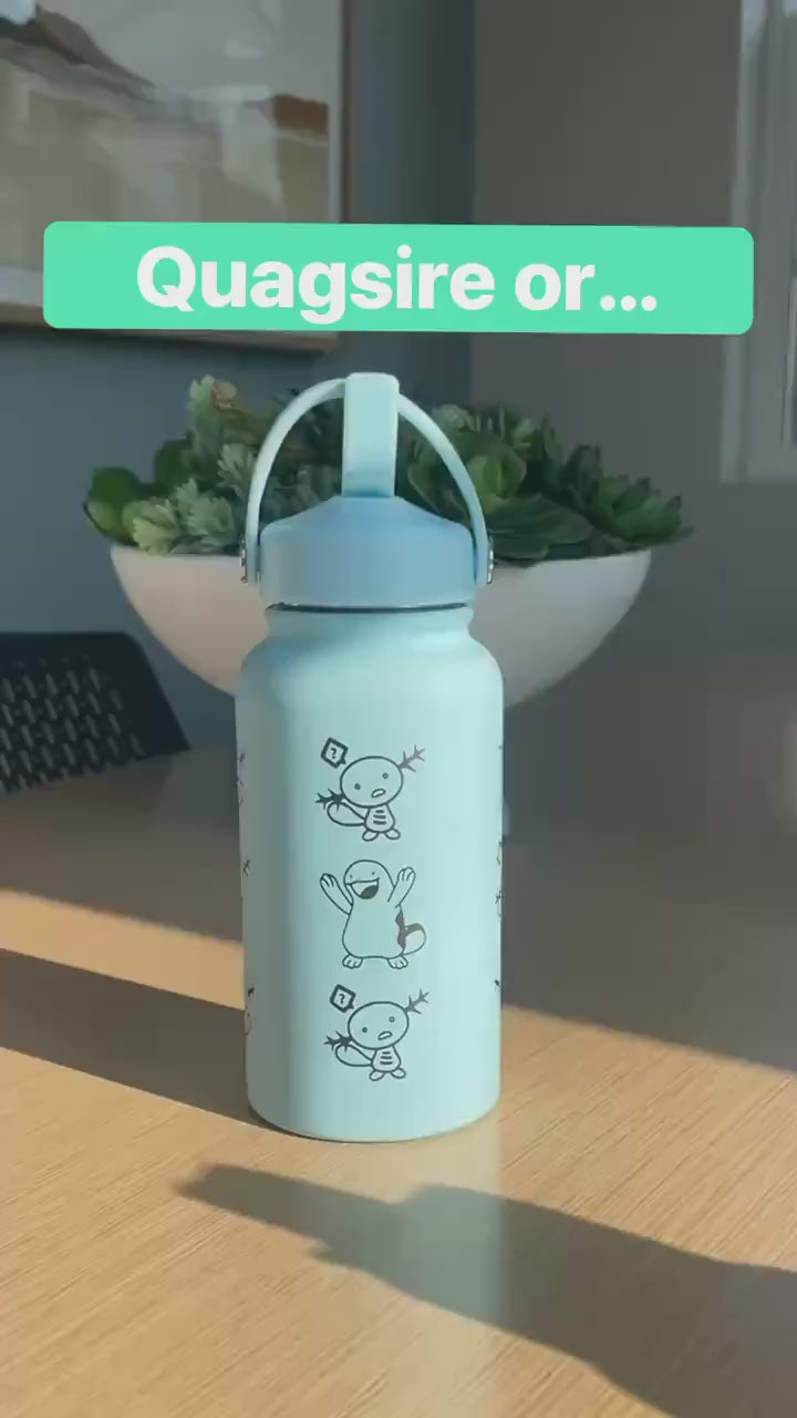 Clodsire Paldean Wooper Water Bottle Engraved Coffee Tumbler with Sleeping Clodsire, Waterbottle Travel Mug Anime Fan Birthday Gift