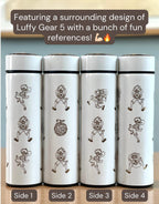 Luffy Gear 5 One Piece Coffee Tumbler with Tea Infuser Water Bottle, Engraved